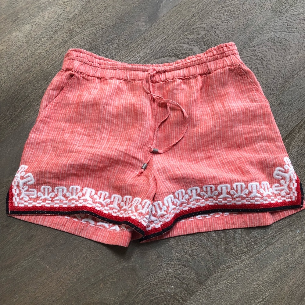ANTHRO Beachcomber Linen Coral Shorts  Boho